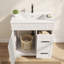Meuble-lavabo simple 30 po avec comptoir en céramique et robinet, meuble-lavabo avec tiroirs et armoire-1586473823