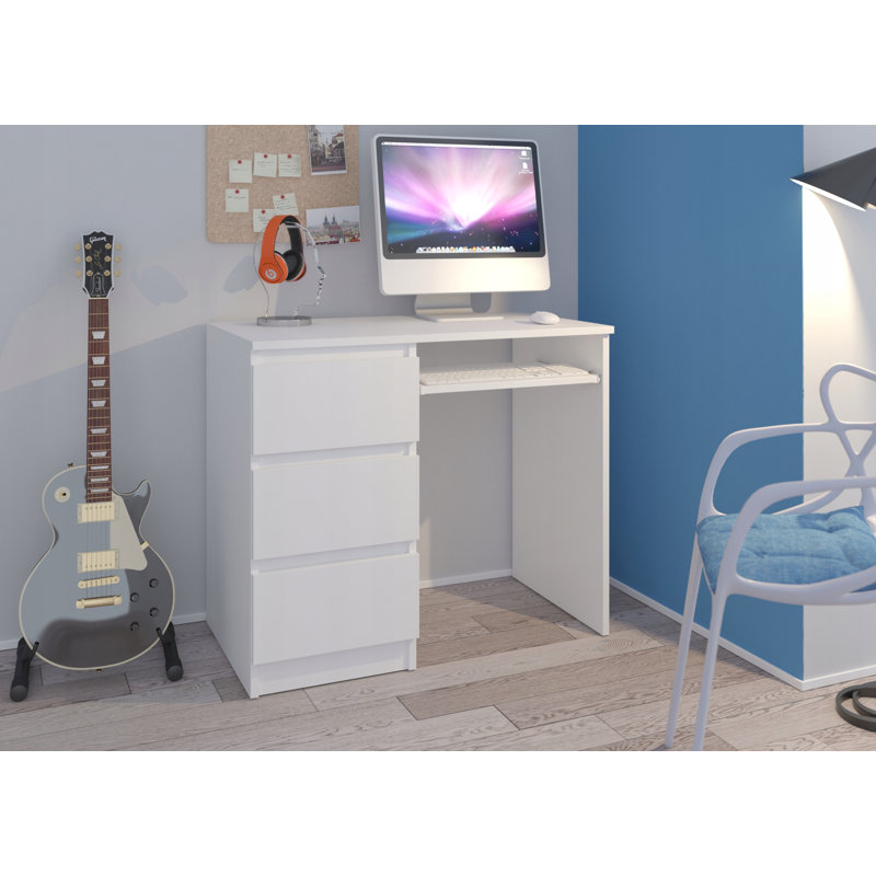 96cm W Rectangle Computer Table, Highgloss Sand Grey