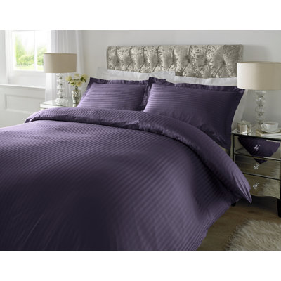 Satin Striped Duvet Cover Set with Pillowcases