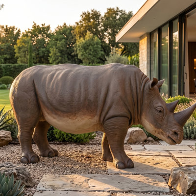 Grand-Scale Rhinoceros Statue