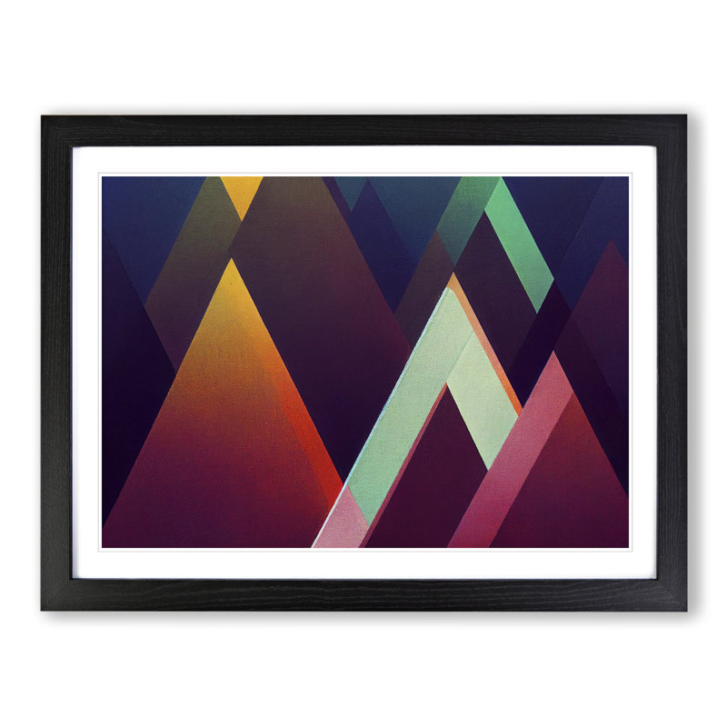 Shimmering Modern Abstract - Single Picture Frame Print, Black, 46cm H x 64cm W x 2cm D