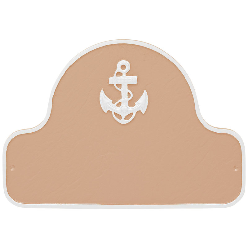 Plaque d'adresse Anchor Arch, Taupe/blanc