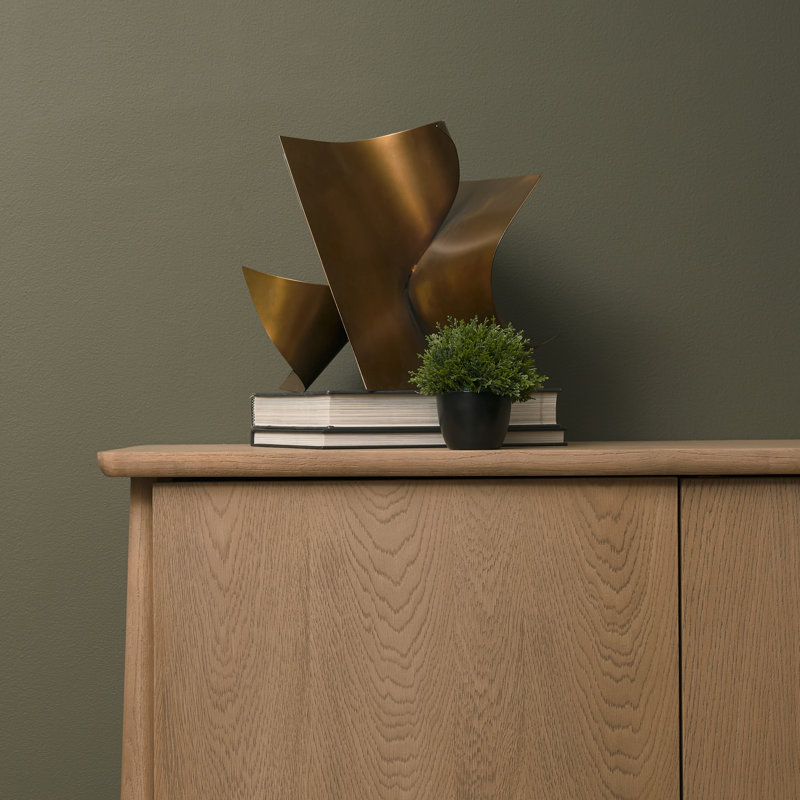 Bishock sculptural en métal, H 11,81 po x l 11,81 po x P 11,81 po, Or antique