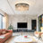 Aurthur 9 - Light Dimmable  Black Round Crystal Chndelier Flush Mount