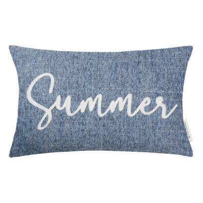 Blue Rectangular Throw Cushion Cover