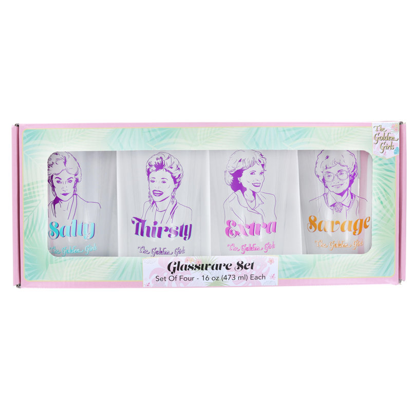 4 pièces 16 oz. Ensemble de pintes en verre argenté