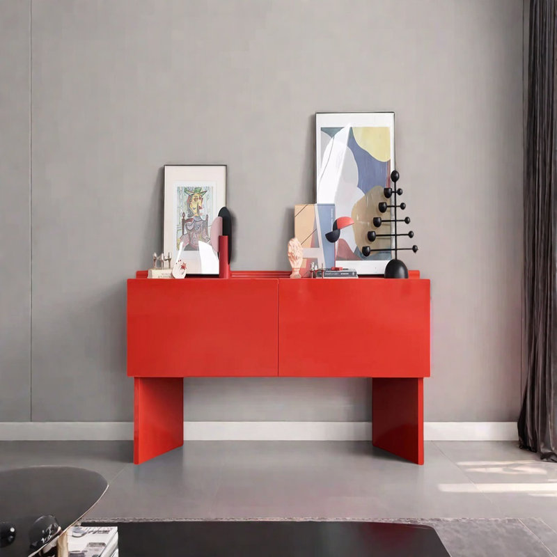 Console Modern Minimalist Art, Tangerine, H 30,71 po x l 39,37 po x P 15,75 po