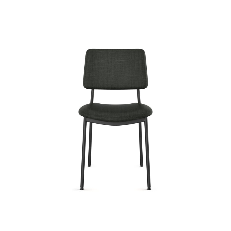 18.375'' H Upholstered Side Chair, Black, Black