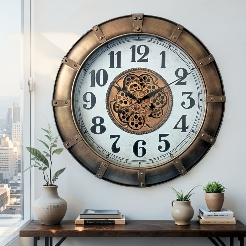 Horloge murale avec engrenages mobiles réels GE-LI_ de 32 po STUTTGART