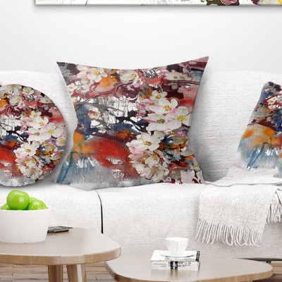 Fleur de pommier en fleur - coussin à imprimé floral