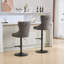 Tabourets de bar pivotants en polyuréthane vieilli et rétro avec hauteur de siège réglable, dossiers capitonnés confortables pour la maison et la cuisine (ensemble de 2)-1255109921