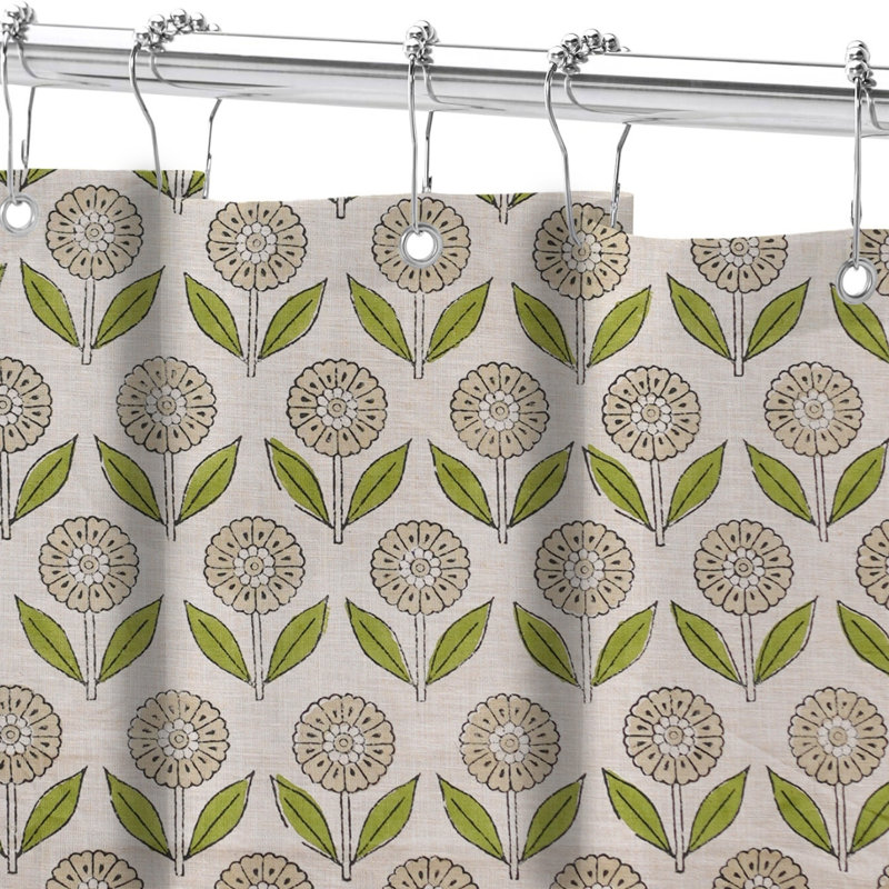 Rideau de douche à imprimé bohémien | 100% coton |  Textile de salle de bain, Gendapushp, vert, H 18 po x l 36 po