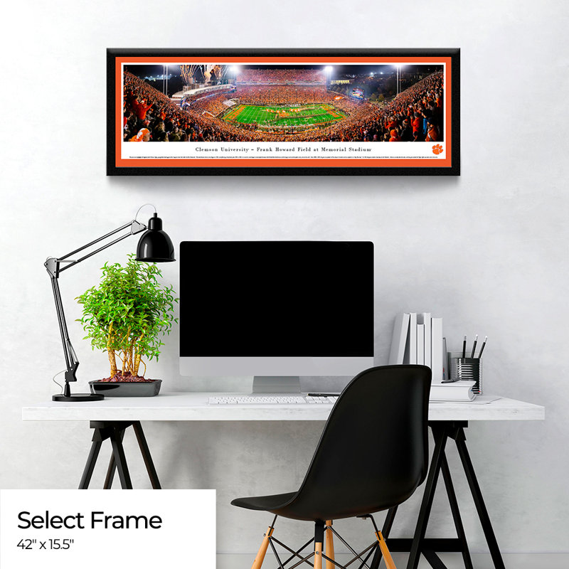 NCAA " College Football And Basketball ", Black Floater Framed, 15.5" H x 42" W x 0.88" D