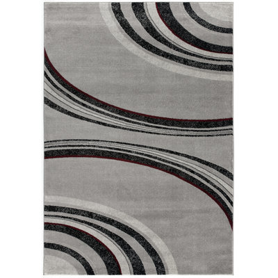 Tapis gris à motif abstrait Dillup-Jones