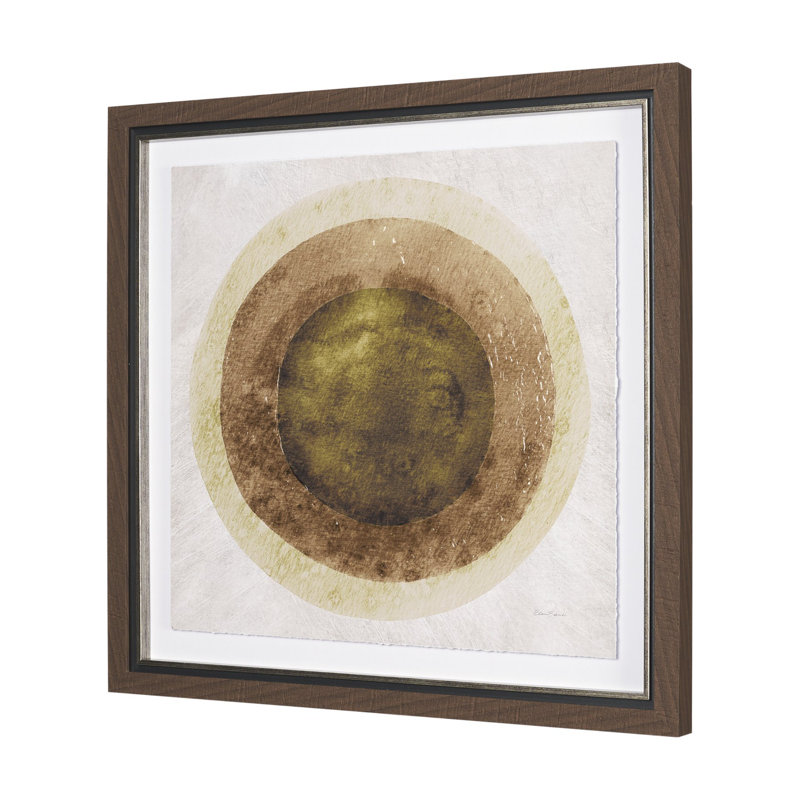 «Soft Eclipse» (ensemble de 2) par Studio, reproduction d'art encadrée à la main mat sous verre, Éclipse verte, 1, Brun