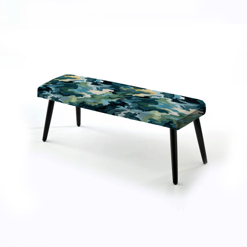 Motifs nomades - Banc rembourré noir camouflage