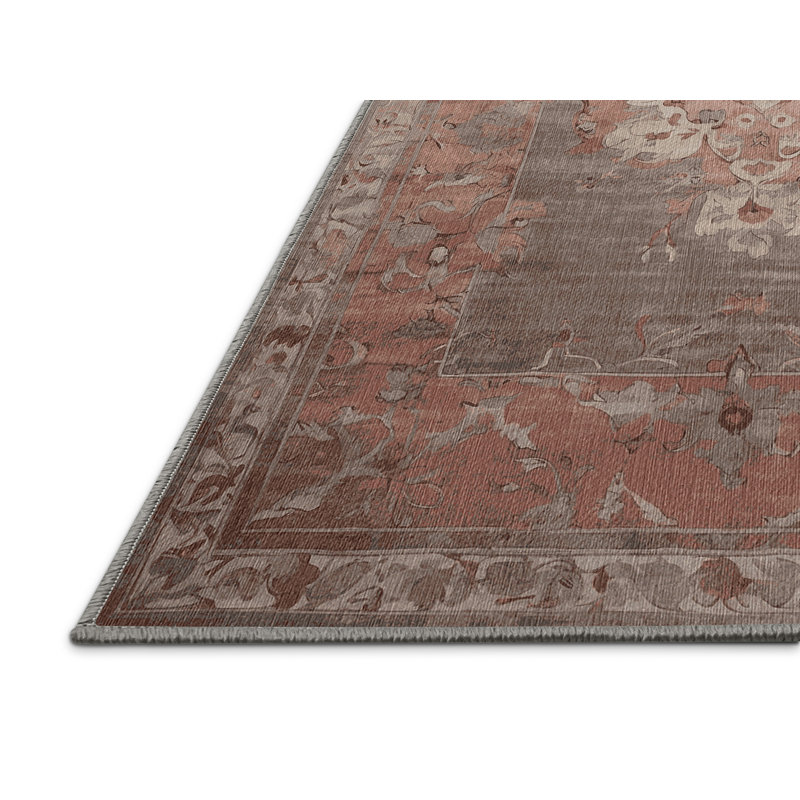 Machine Washable Gray Area Rug, Rectangle 2' x 3'