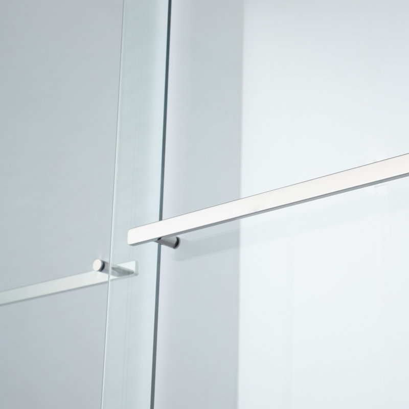 60'' - W x 58'' H Double Added Door Framed Tub Door with, Polished Chrome