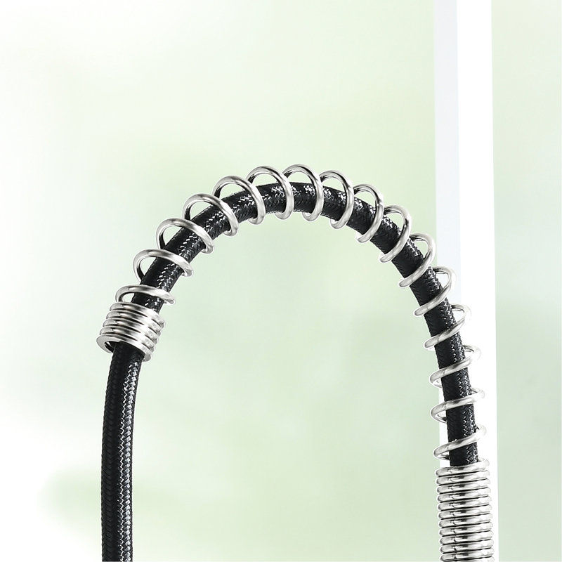 Robinet de cuisine avec robinet rétractable - aspect noir et nickel, facile à utiliser, robinet d'eau stable, fabrication contemporaine rétractable, taches d'empreintes digitales