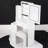 29.2" Small Size Left Bedside Cabinet Vanity Table + Cushioned Stool, Large Sliding, Touch Control, Tri-Color Switching, Brightness Adjust LED Mirror, High Capacity Storage, Suitable For Small Space-1291556552