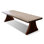 Table de salle à manger rectangulaire grise en bois massif