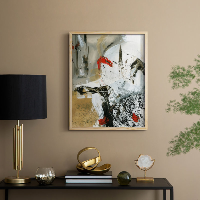 «Moon to Earth I», reproduction encadrée - bois massif, H 11 po x l 9 po, Naturel