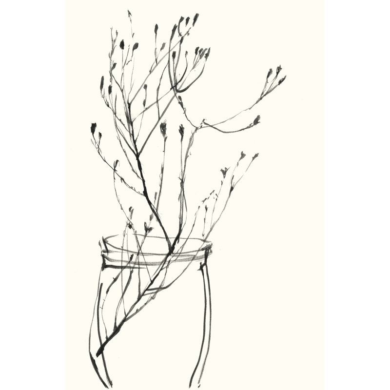 Croquis de fleurs naïves VI, H 30 po x l 20 po