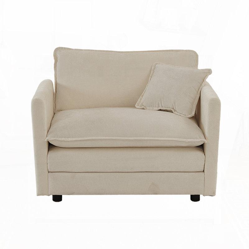 Ensemble de chaises avec accoudoirs rembourrés Chenille, Beige