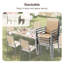 7-Piece Outdoor Patio Rectangular Dining Table Set with 6 Stackable PVC-coated polyester Fabric Armchairs-483173114-483173113-483173115