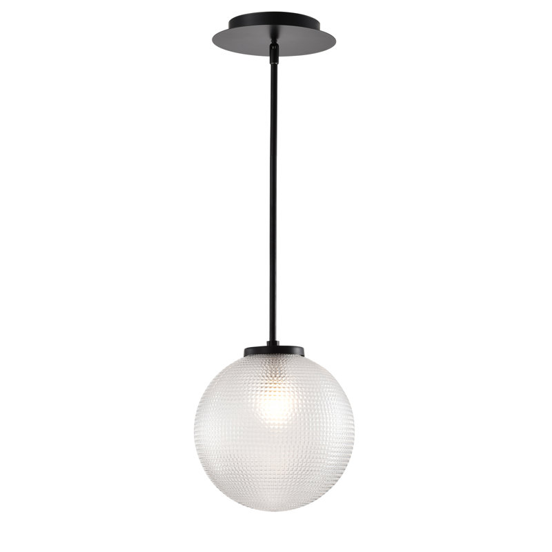 Luminaire suspendu sphérique en verre Sokix, Noir mat