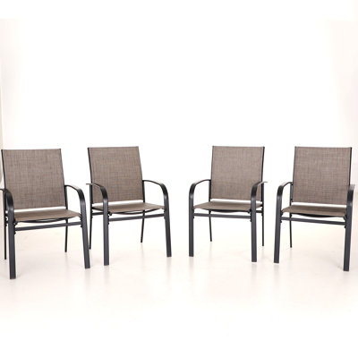 Powder-coated Steel Outdoor Dining Armchair