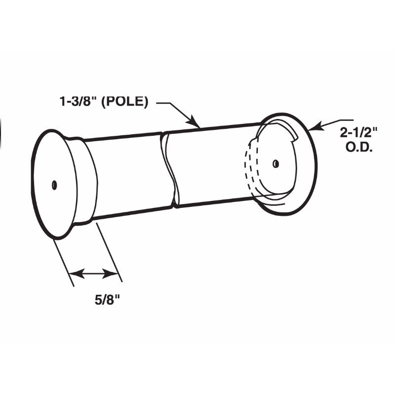 1-3/8 in. Wooden Closet Pole Socket (Single Pack)