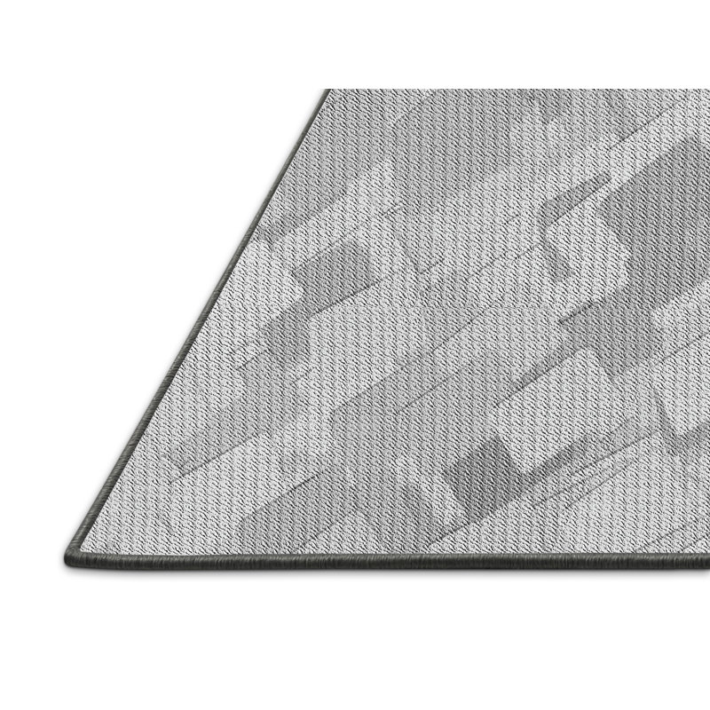 Tapis géométrique en laine gris, Rectangle 2 pi x 3 pi
