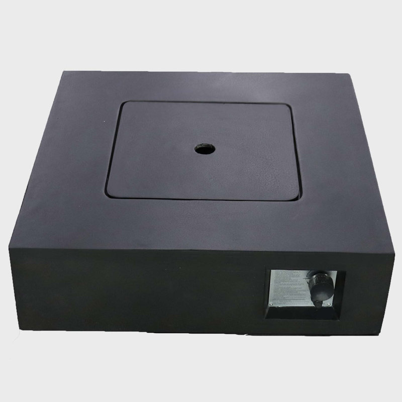 Hartwin Square Concrete Smokeless Fire Pit Table with Lid, Charcoal