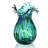 8.5" Green Glass Bubble Vase For Flowers