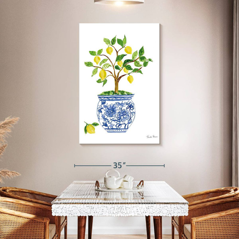 Harnek citron chinoiserie, H 48 po x l 32 po