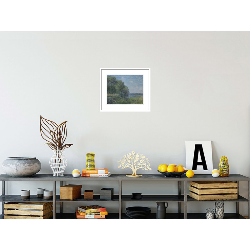 «River View» par Alfred Sisley - impression giclée sur cadre, H 17,75 po x l 20,6 po