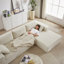 Ensemble de canapé modulaire rembourré en chenille Modern, canapé de salon modulaire en L de 108 pouces avec 6 coussins, combinaison gratuite-106762614