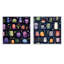 Mignon motif de monstres pour chambre à coucher pour enfants - ensemble de collage carré fantaisie et science-fiction-933851223-933851224