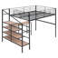 Lit mezzanine en métal Chromite avec bureau et échelle de rangement latérale