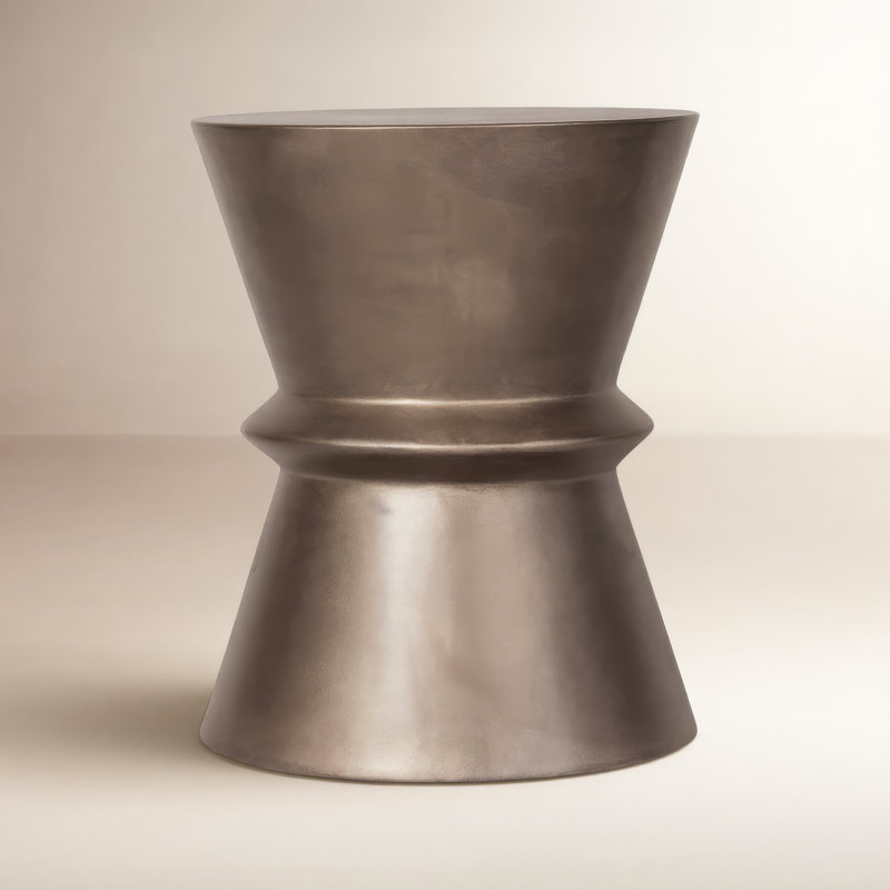 Isiah Concrete Top End Table, Bronze