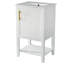 Meuble-lavabo de 20 po avec lavabo, armoire de salle de bain avec porte à fermeture douce, support de rangement et tablette ouverte-163805293