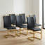 Ensemble de 6 chaises de salle à manger en faux cuir Rheese Modern avec base en métal et poignée supérieure-2108360528-2144945722-2132485980