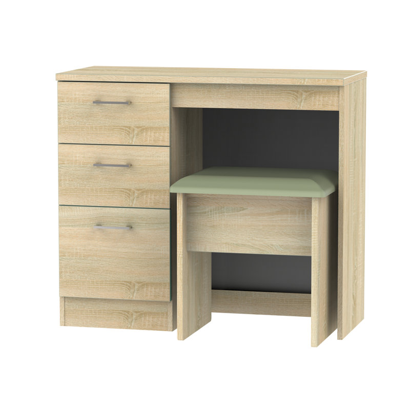 Fully Assembled Decamp Dressing Table Set, Light Brown