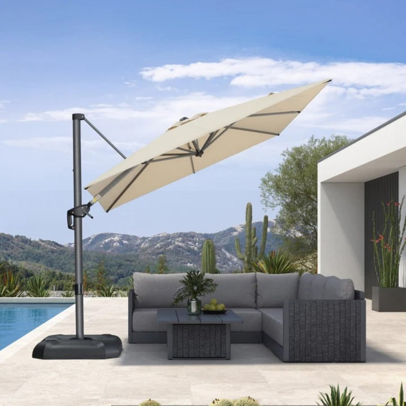 244cm Cantilever Parasol Outdoor Large Parasol Square Cantilever Yard Sun Parasol