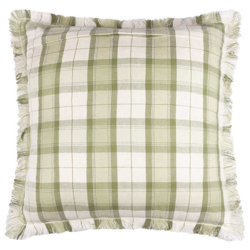 Arrochar Indoor / Outdoor Square Throw Cushion, Green/Cream