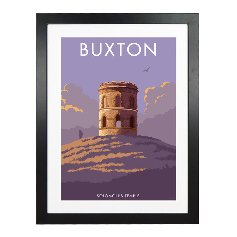 Buxton Solomon's Temple Derbyshire - Print, 50cm H x 40cm W x 1cm D, Black Framed