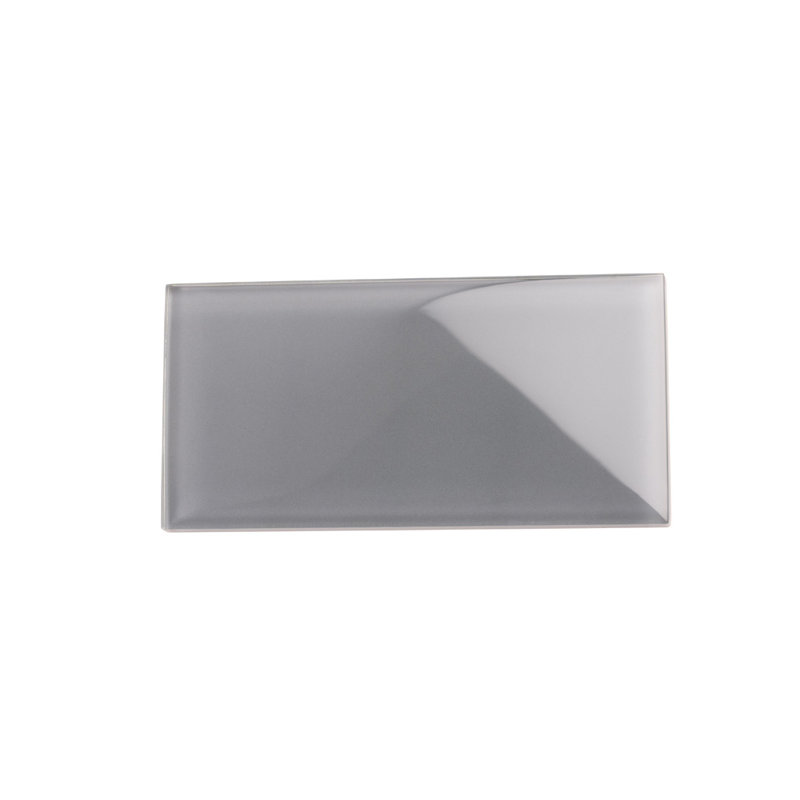 3"X 6" Polished Glass Subway Tile, Dark Gray