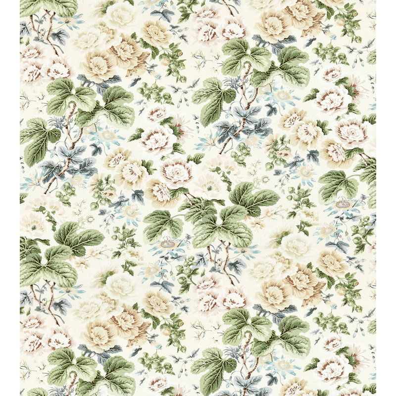 Botanica Highgrove Linen Print Fabric, Rich Cream