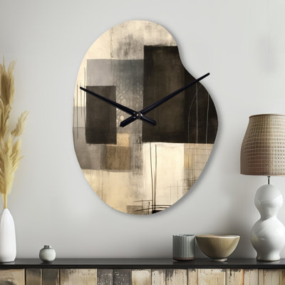 Horloge murale noire de style Mid-Century Fusion II - Mid-Century